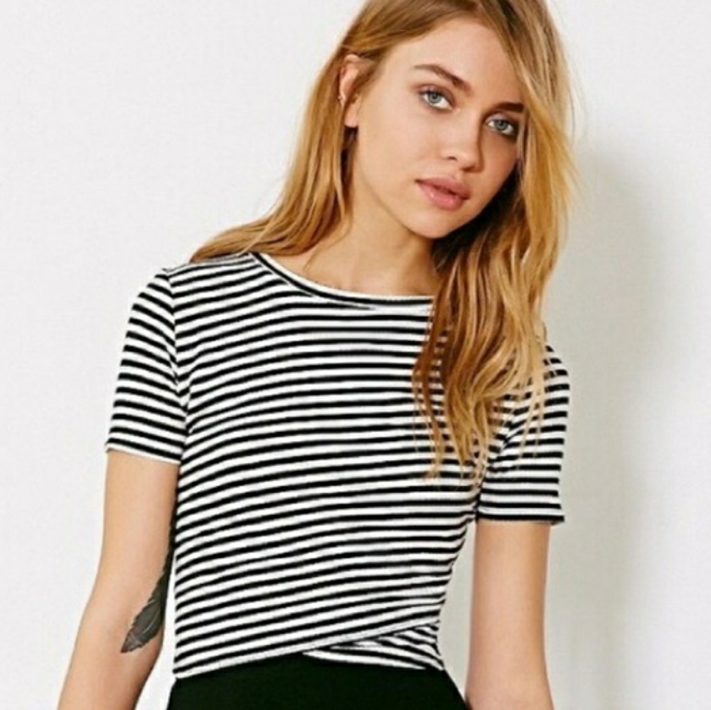 Cropped striped shirt